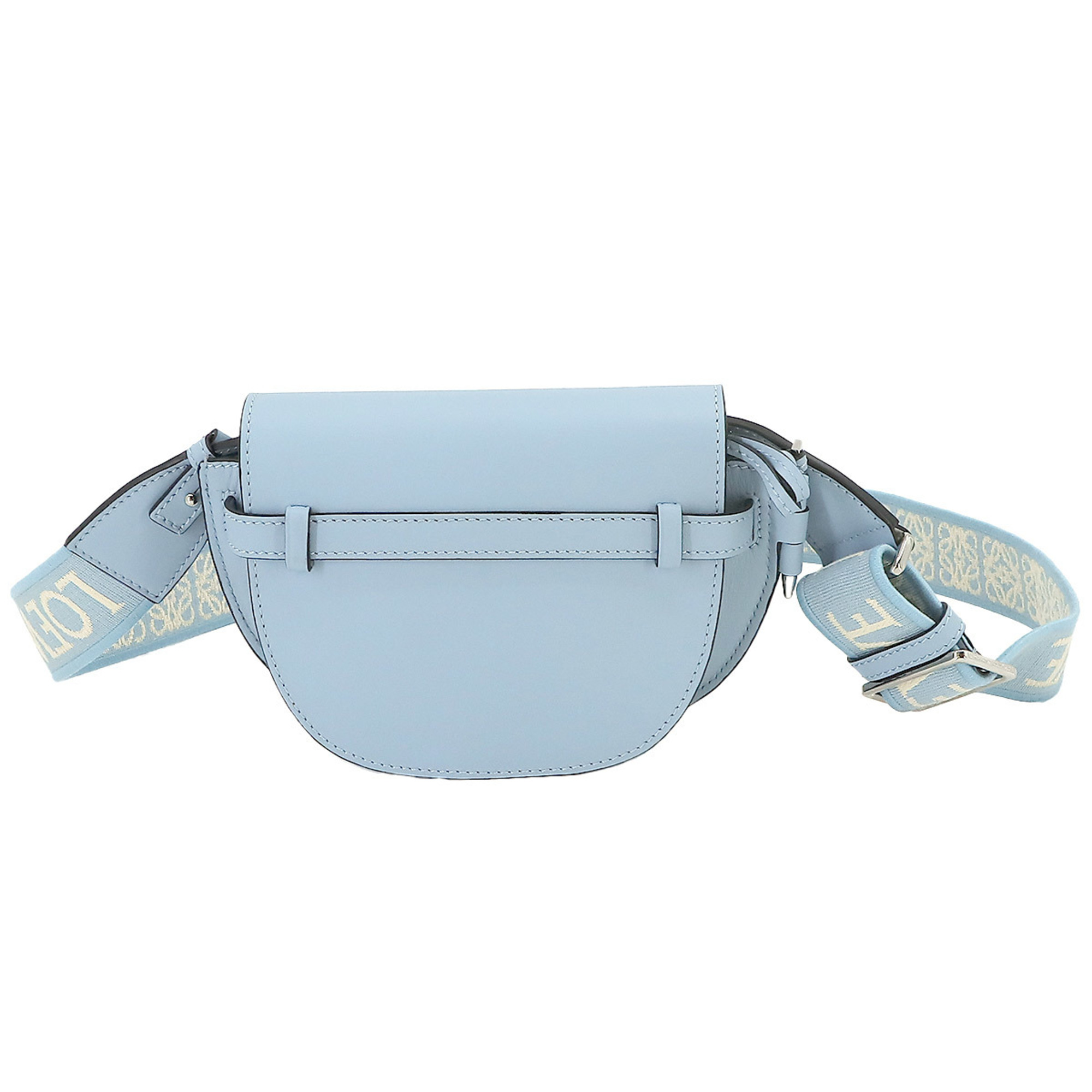 LOEWE Gate Dual Bag Shoulder Leather Blue Silver Metal Fittings Mini