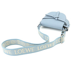 LOEWE Gate Dual Bag Shoulder Leather Blue Silver Metal Fittings Mini