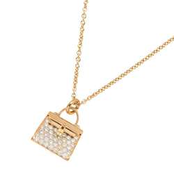 Hermes HERMES Amulet Kelly Diamond Necklace 40cm K18 PG Pink Gold 750