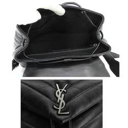 Yves Saint Laurent Saint Laurent Paris SAINT LAURENT PARIS Loulou Backpack Rucksack Leather Black 487220 Silver Hardware