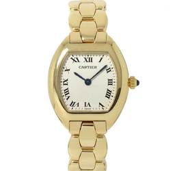 Cartier Tonneau SM W15174P4 Women's Watch Ivory Dial K18YG Yellow Gold Solid Quartz