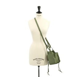 LOEWE Hammock Drawstring 2way Hand Shoulder Bag Leather Green Mini