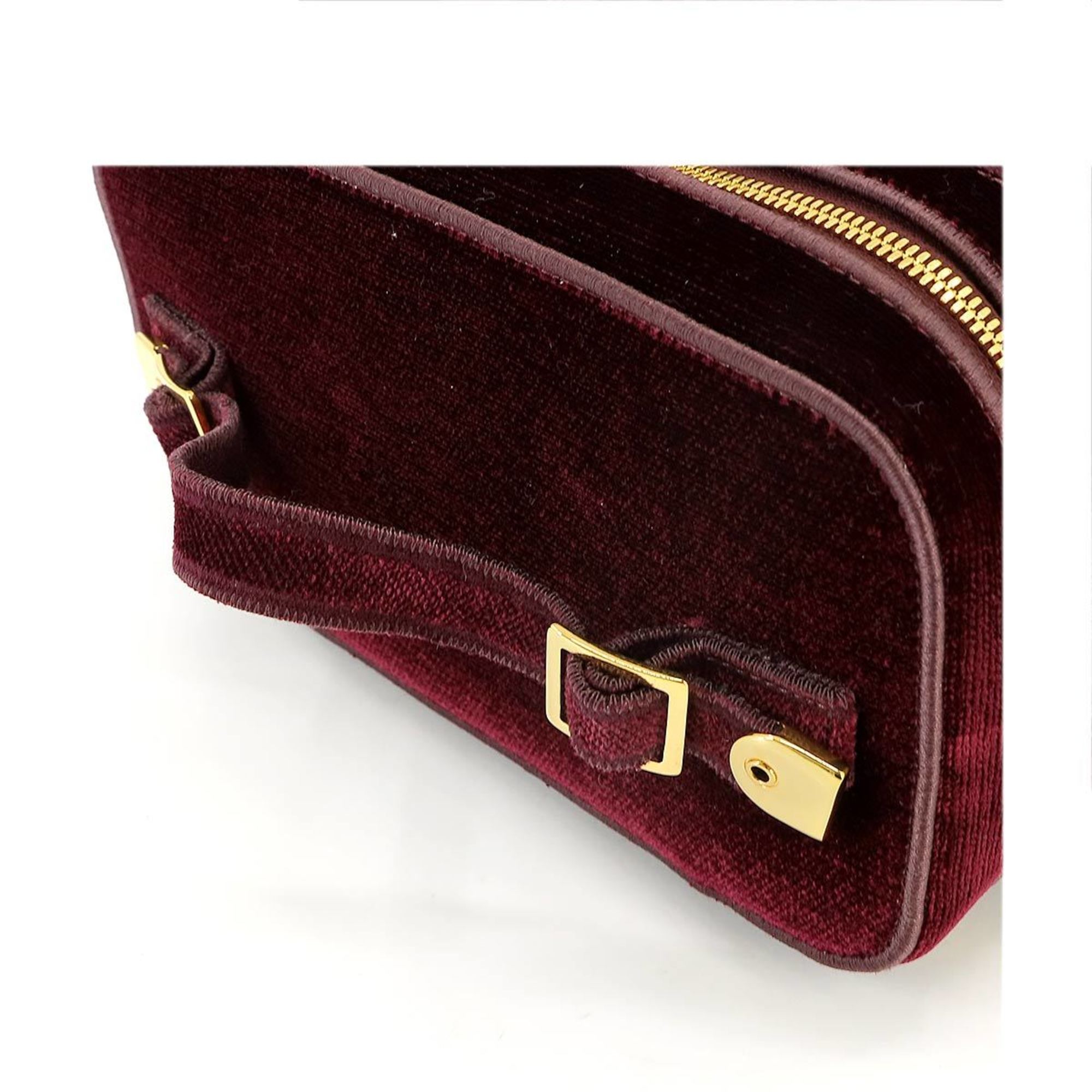 Christian Dior DIORTRAVEL Large Vanity Hand Bag Velvet Bordeaux Case