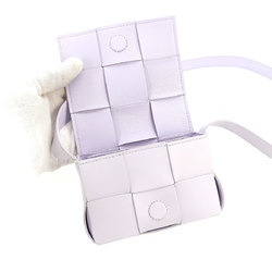 BOTTEGA VENETA Intrecciato Candy Cassette Shoulder Bag Leather Wisteria Light Purple 666688