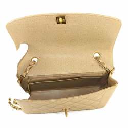 CHANEL Diana 25 Matelasse Chain Shoulder Bag Caviar Skin Beige A01165
