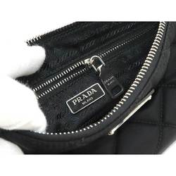 Prada PRADA 2way chain hand shoulder bag nylon black 1BH026 silver metal fittings Hand Shoulder Bag