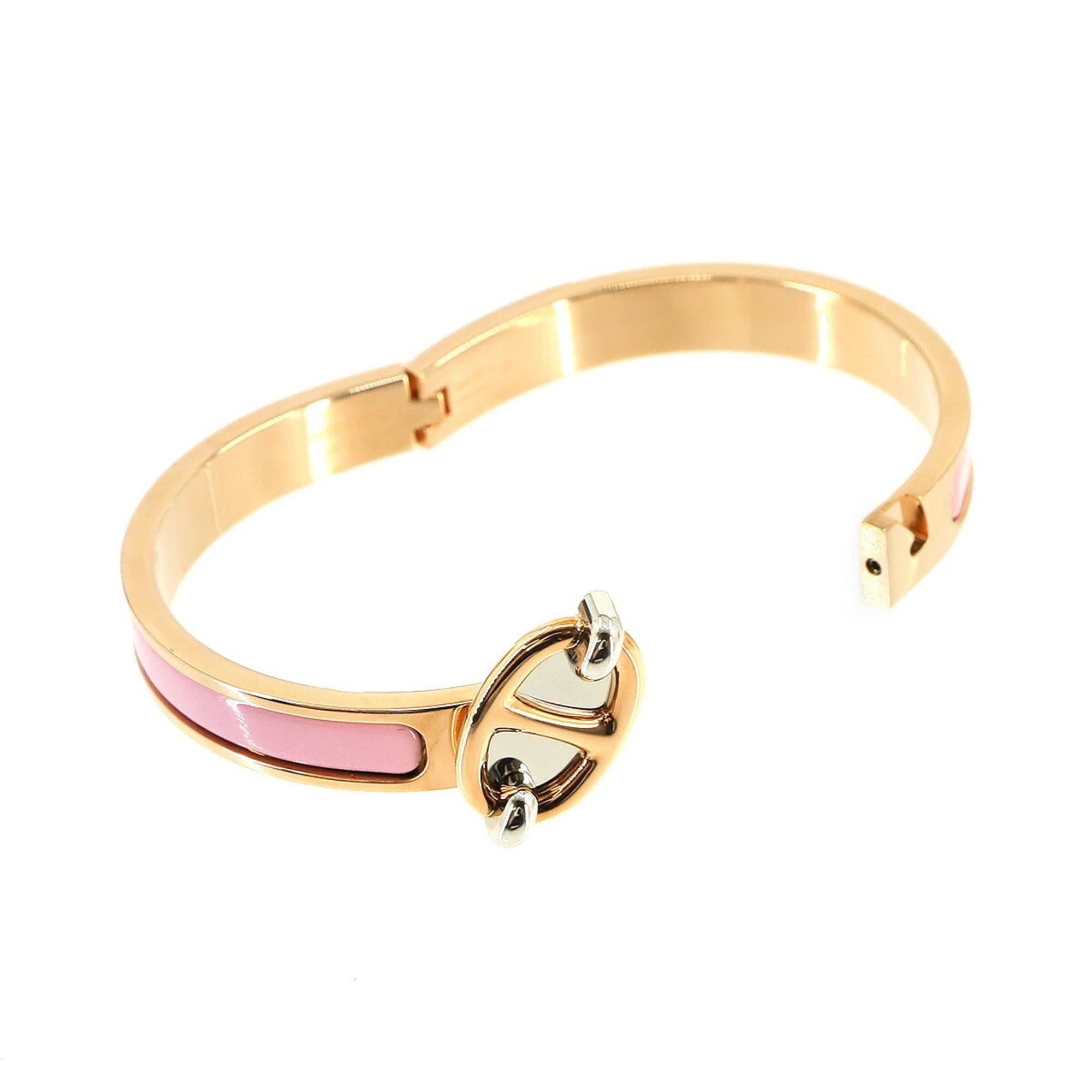 Hermes HERMES Clic Chaine d'Ancre bangle pink gold silver Mini