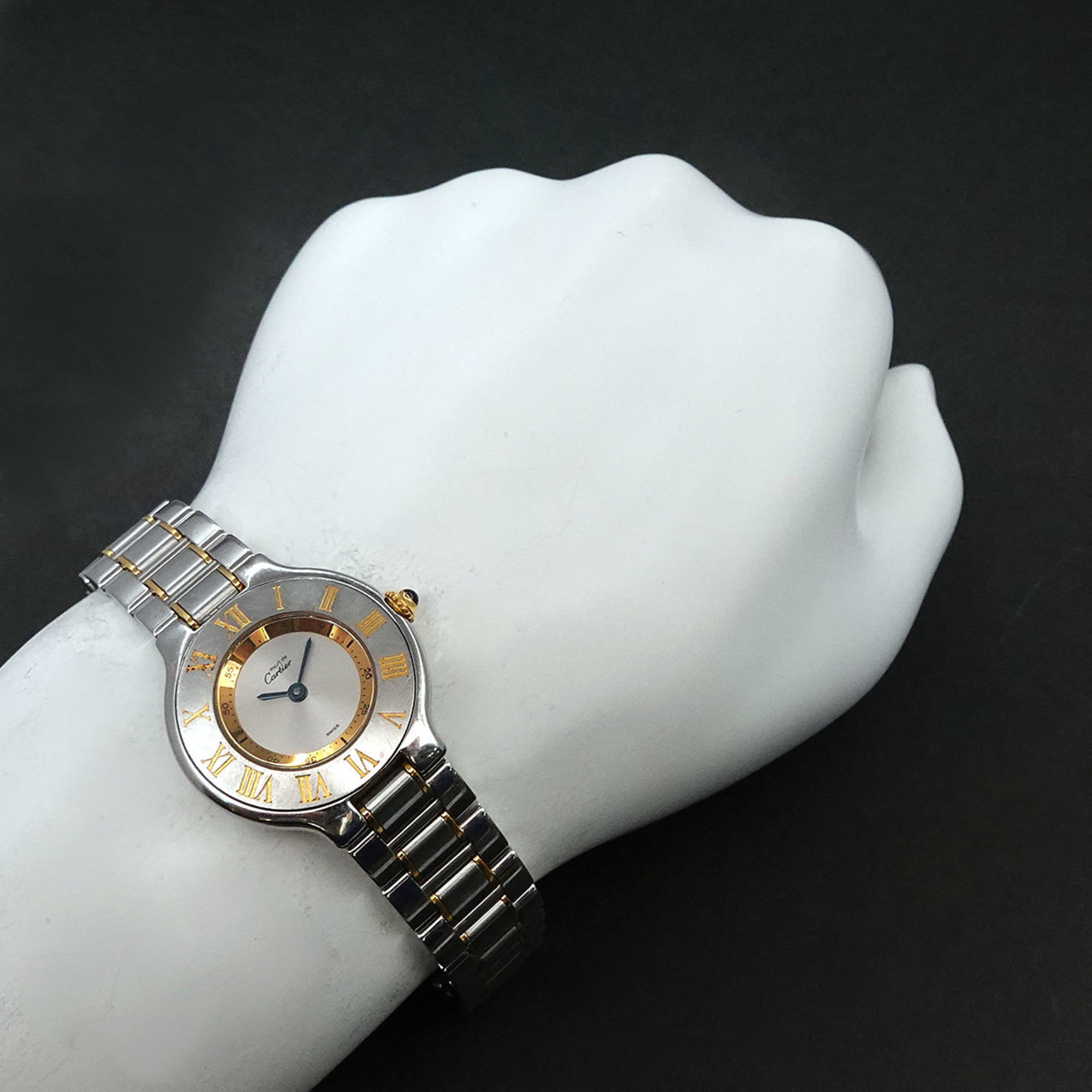 Cartier Must 21 Vantian Combi Ladies Watch Silver Dial Quartz