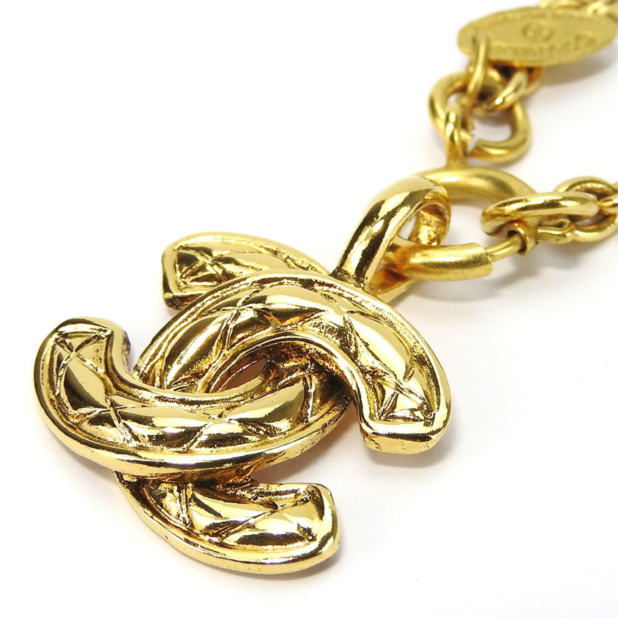CHANEL Necklace Metal Gold GP Coco Mark Women's
