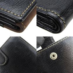 LOEWE Bifold Wallet Velasquez Leather Black Brown Accessories Women's
