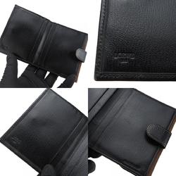 LOEWE Bifold Wallet Velasquez Leather Black Brown Accessories Women's