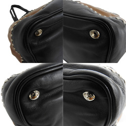 PRADA tote bag soft calf leather B5061E ladies tassel native camel black BLACK shoulder