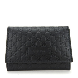 Gucci Business Card Holder/Card Case 544030 Micro Shima Leather Black Holder Accessories Women's Men's GUCCI