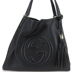 Gucci Tote Bag 282309 Soho Leather Black Interlocking G Tassel Ladies GUCCI