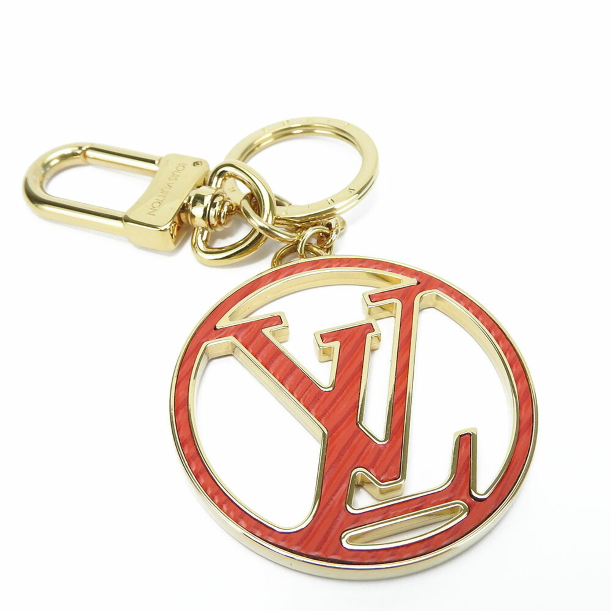 Louis Vuitton Key Ring Portocre LV Circle Keychain M68465 Metal Epi Leather Gold Red Pink Bag Charm Accessory Women's LOUIS VUITTON