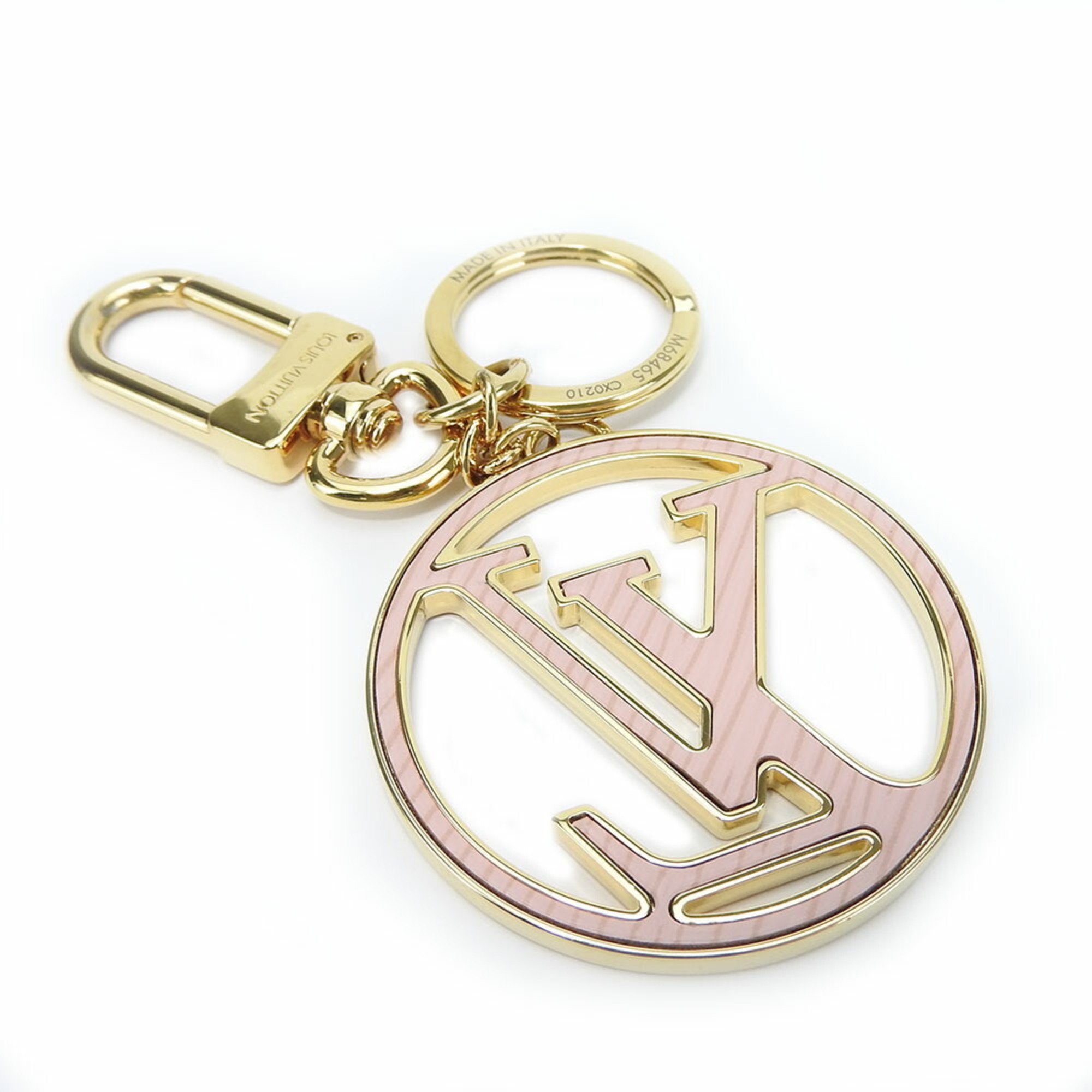 Louis Vuitton Key Ring Portocre LV Circle Keychain M68465 Metal Epi Leather Gold Red Pink Bag Charm Accessory Women's LOUIS VUITTON