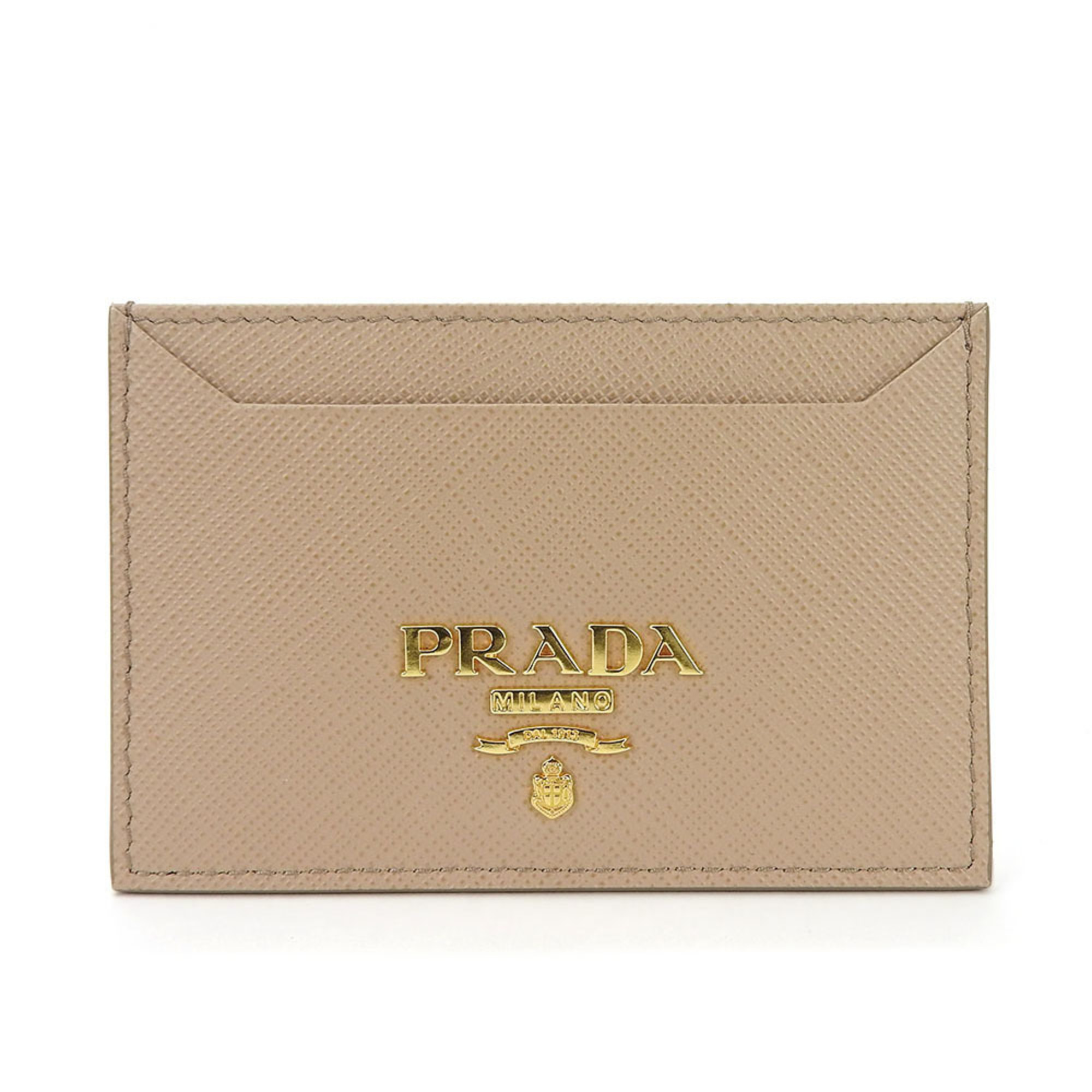 Prada business card holder/card case saffiano beige leather ladies PRADA