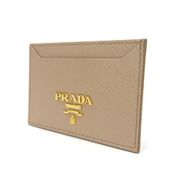 Prada business card holder/card case saffiano beige leather ladies PRADA