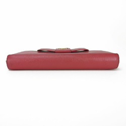 PRADA zip around long wallet pink peonia ribbon PEONIA saffiano leather ladies
