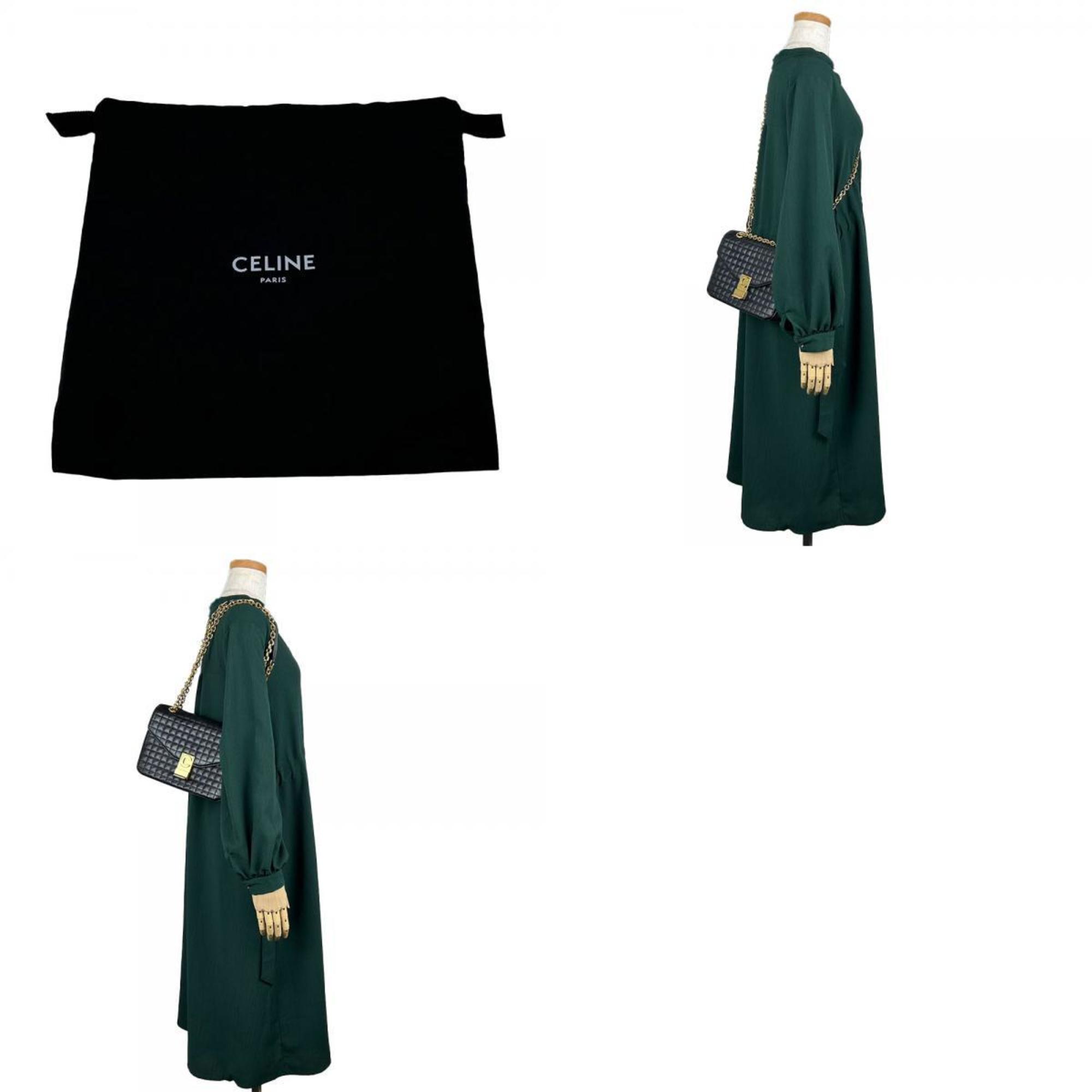 Celine Shoulder Bag C 187253BFC.38NO Lambskin Black Chain Quilted Ladies CELINE