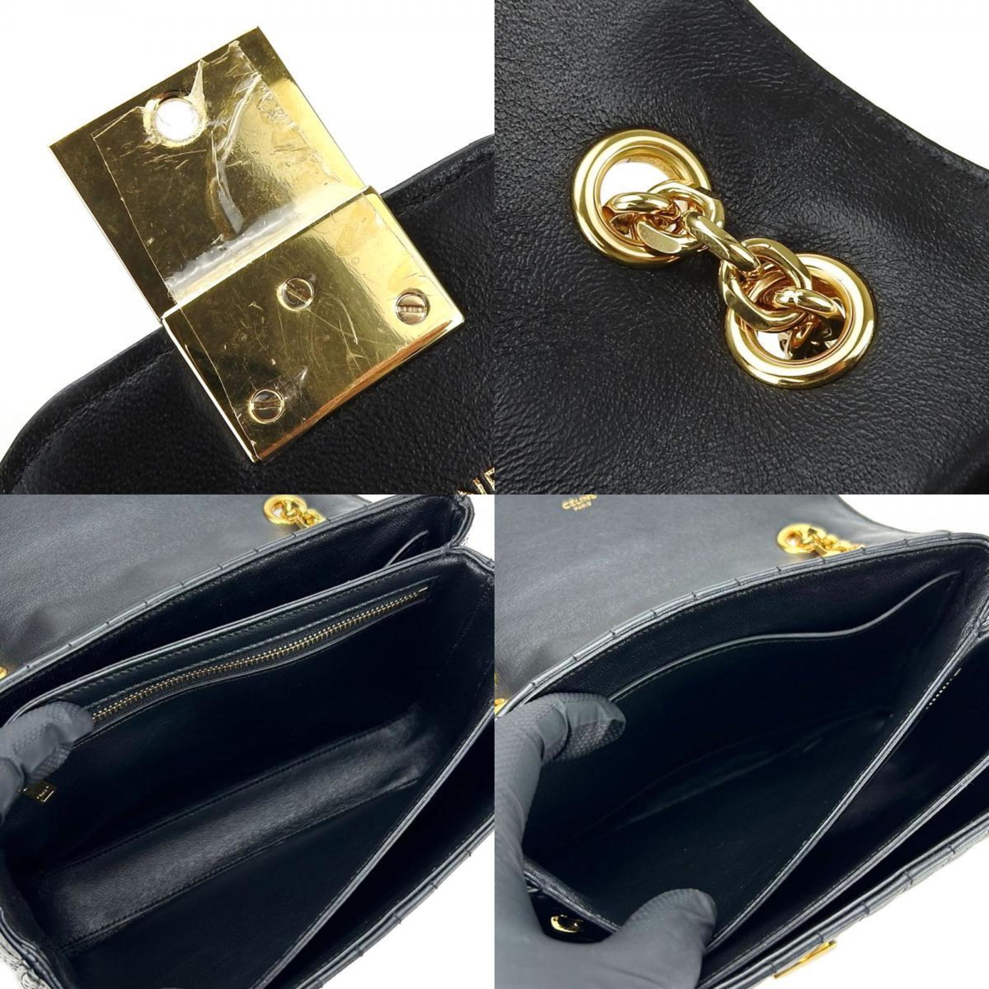 Celine Shoulder Bag C 187253BFC.38NO Lambskin Black Chain Quilted Ladies CELINE