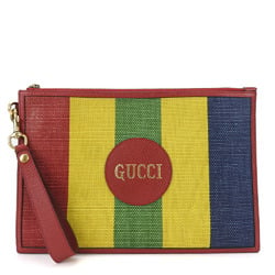 Gucci clutch bag viaadera 625602 canvas leather multicolor striped women men GUCCI
