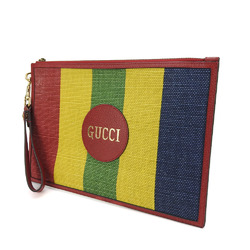 Gucci clutch bag viaadera 625602 canvas leather multicolor striped women men GUCCI
