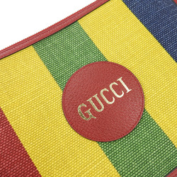 Gucci clutch bag viaadera 625602 canvas leather multicolor striped women men GUCCI