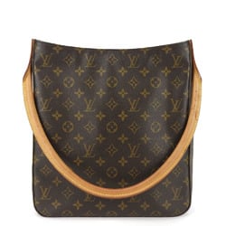 Louis Vuitton Shoulder Bag Looping GM M51145 Monogram Canvas Tanned Leather Brown Ladies LOUIS VUITTON