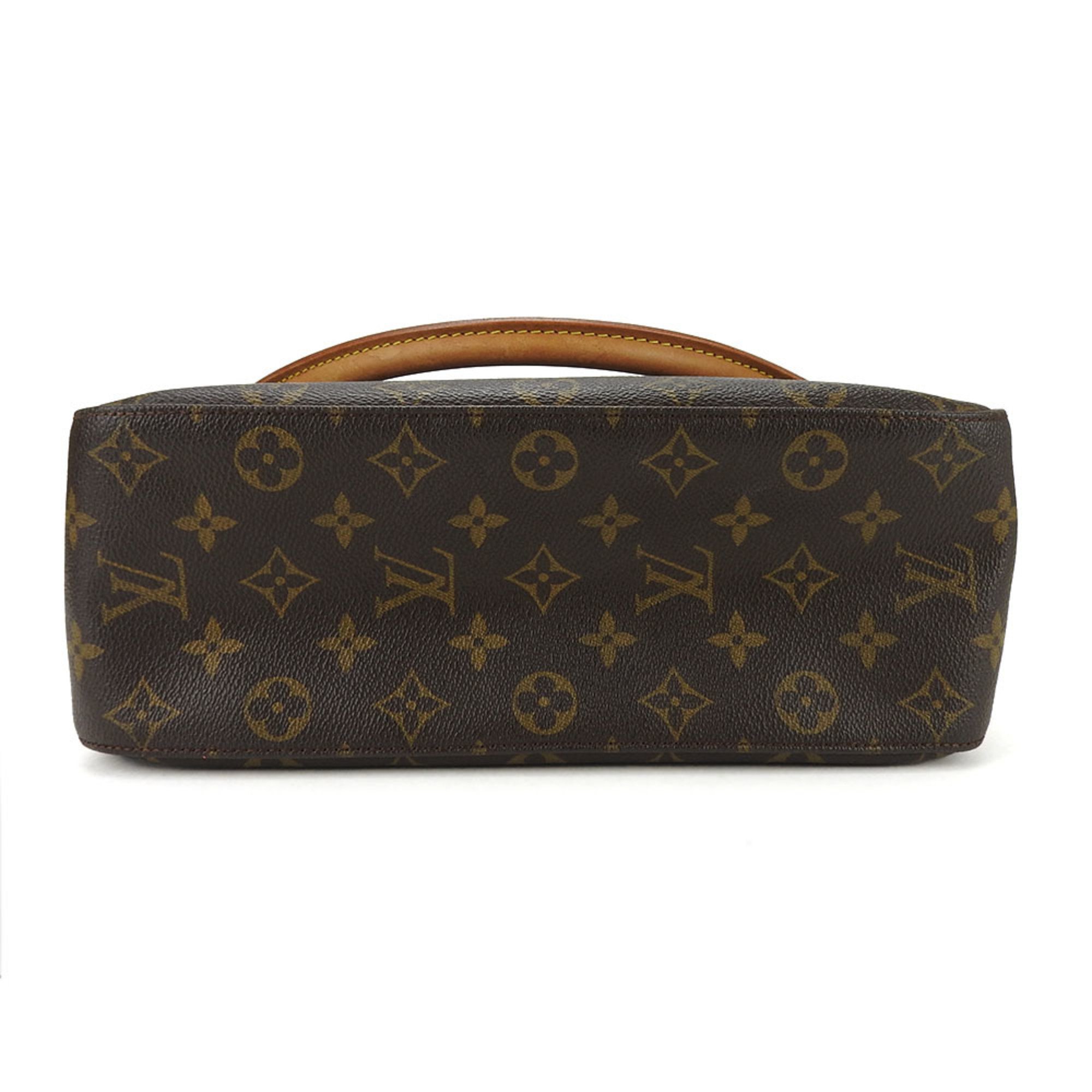 Louis Vuitton Shoulder Bag Looping GM M51145 Monogram Canvas Tanned Leather Brown Ladies LOUIS VUITTON