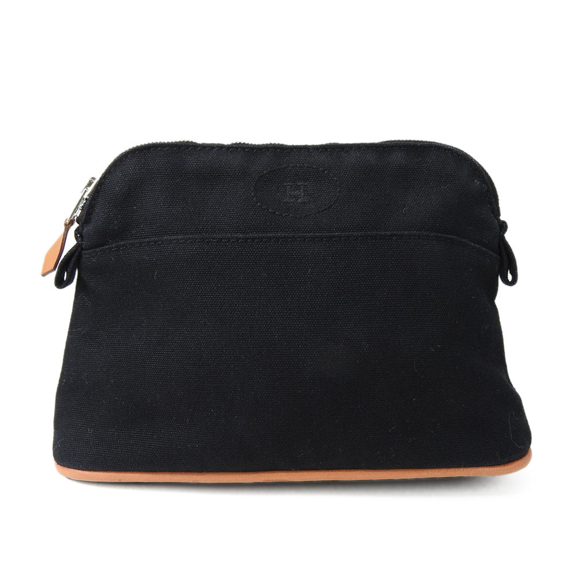 Hermes Pouch Bolide Canvas Black Accessories Women Men HERMES