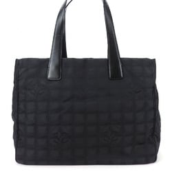 CHANEL Tote Bag MM New Travel Line Jacquard Nylon Black Ladies