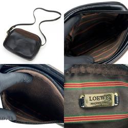 LOEWE Shoulder Bag Velazquez Leather Black Brown Chic Ladies