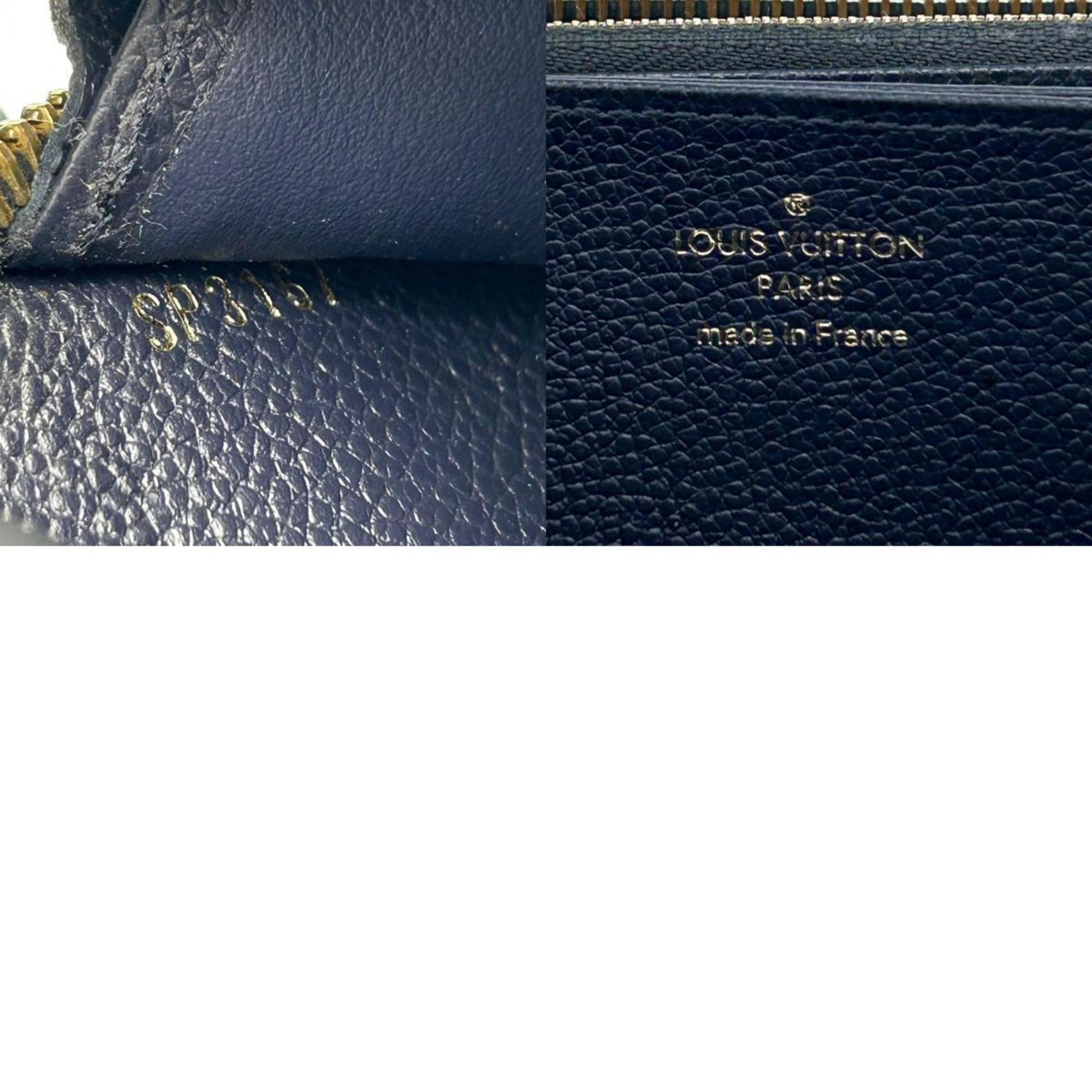 Louis Vuitton Long Wallet Zippy M62121 Monogram Empreinte Marine Rouge Navy Round Accessory Women's LOUIS VUITTON