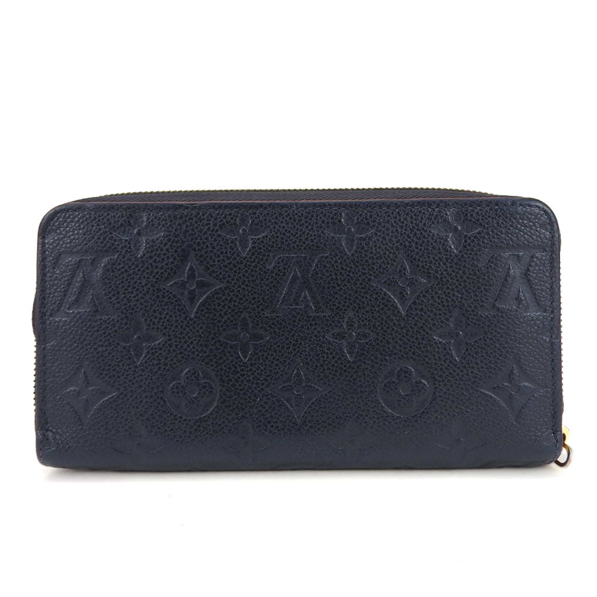 Louis Vuitton Long Wallet Zippy M62121 Monogram Empreinte Marine Rouge Navy Round Accessory Women's LOUIS VUITTON