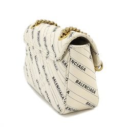 GUCCI BALENCIAGA Collaboration GG Marmont The Hacker Project Small Shoulder Bag Leather Ivory 443497 Gold Hardware