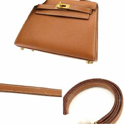 HERMES Kelly 2way hand shoulder bag Couchevel Epson gold 〇Y stamped outside stitching hardware Mini