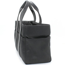 HERMES Handbag Acapulco Tote PM Black Nylon x Leather H Men's Women's Bag TK2235