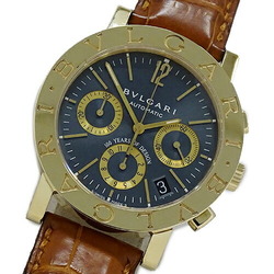 Bulgari BVLGARI Watch Men's Brand Bvlgari 100th Anniversary Model Date Chronograph Automatic Winding AT 750YG Leather BB38GLCH Gold Gray Brown Polished