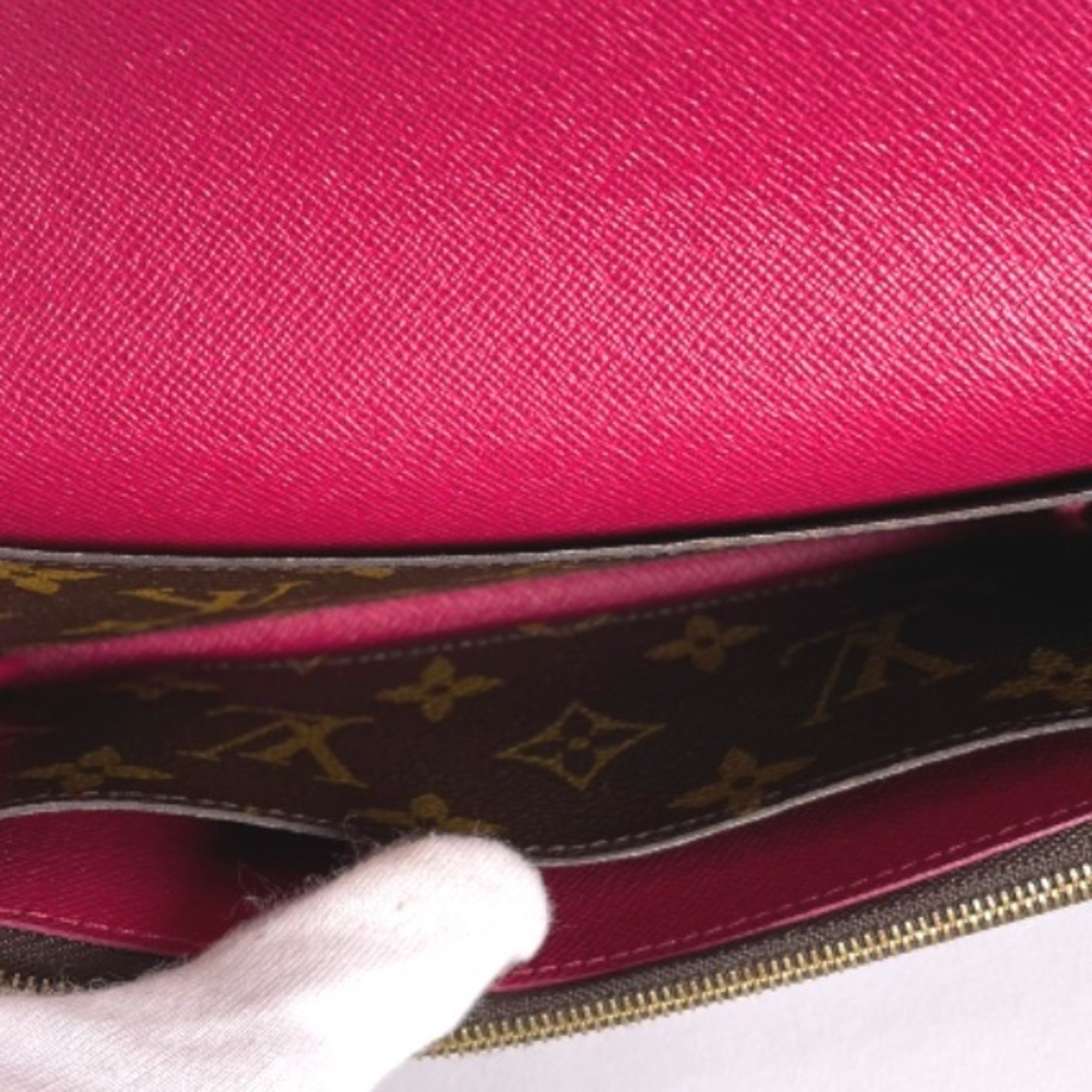 LOUIS VUITTON LV Portefeuille Emily Monogram Fuchsia M60697 Louis Vuitton Brown Long Wallet