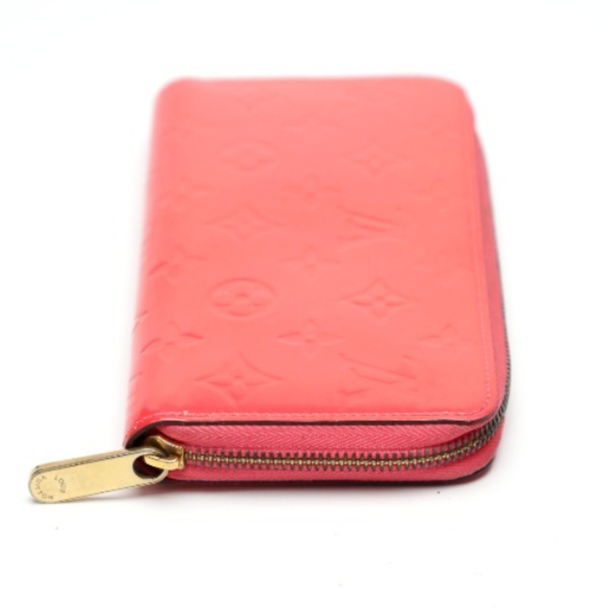 LOUIS VUITTON LV Round Zipper Vernis Zippy Wallet M93202 Louis Vuitton Rose Rich Long