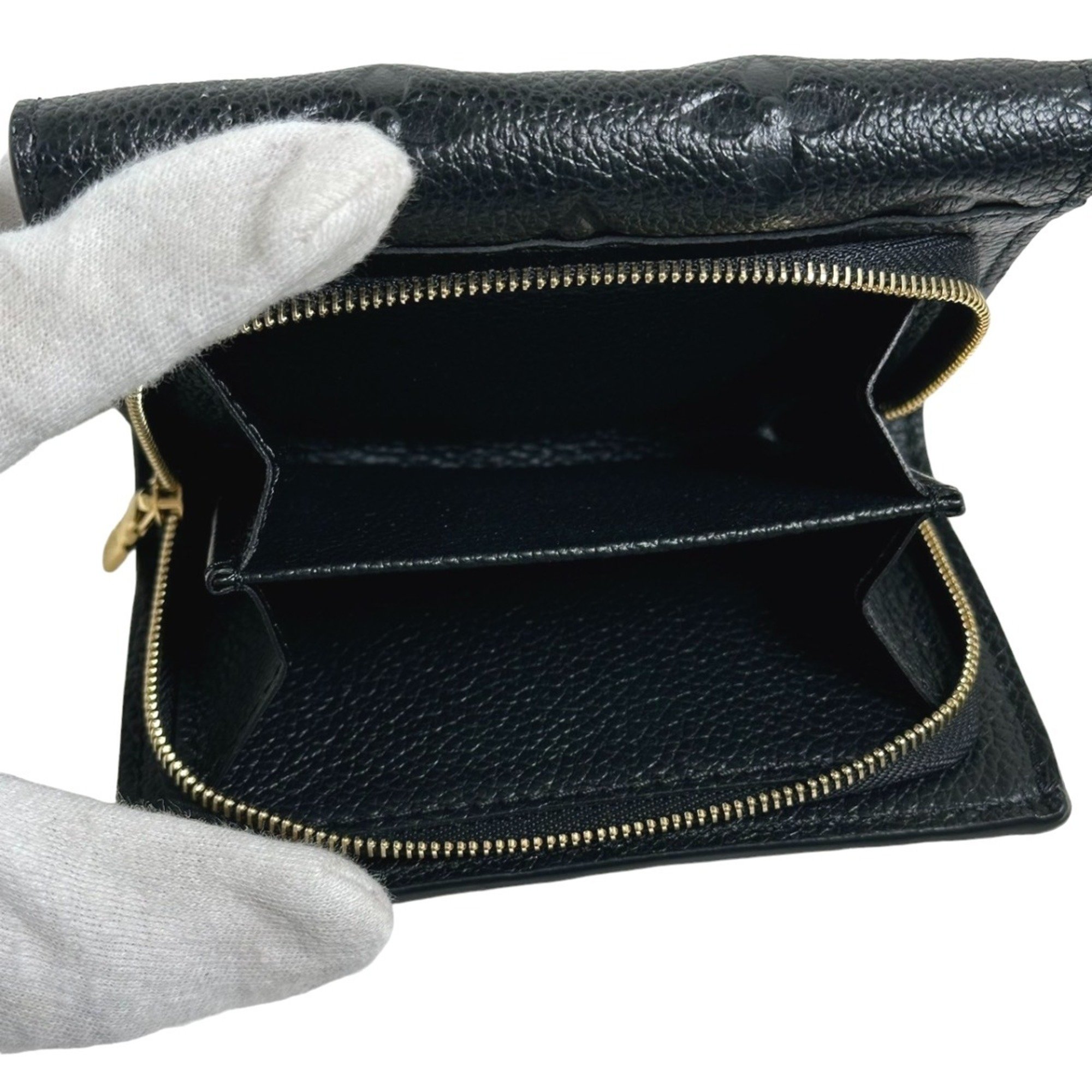 LOUIS VUITTON LV Trifold Wallet Empreinte Portefeuille Métis M80880 Louis Vuitton Black