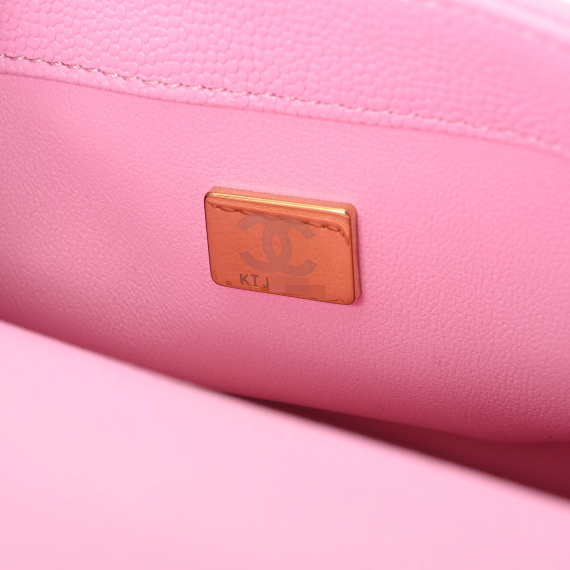 CHANEL Chain Shoulder 19cm Heart-shaped Hardware Pink AS3828 Women's Caviar Skin Bag