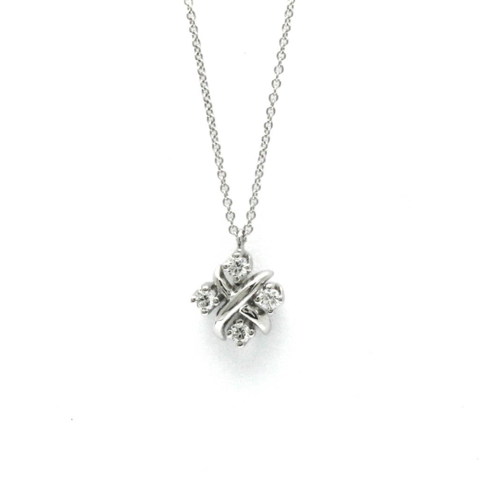 Tiffany Lynn Pendant Schlumberger Necklace White Gold (18K) Diamond Men,Women Fashion Pendant Necklace (Silver)