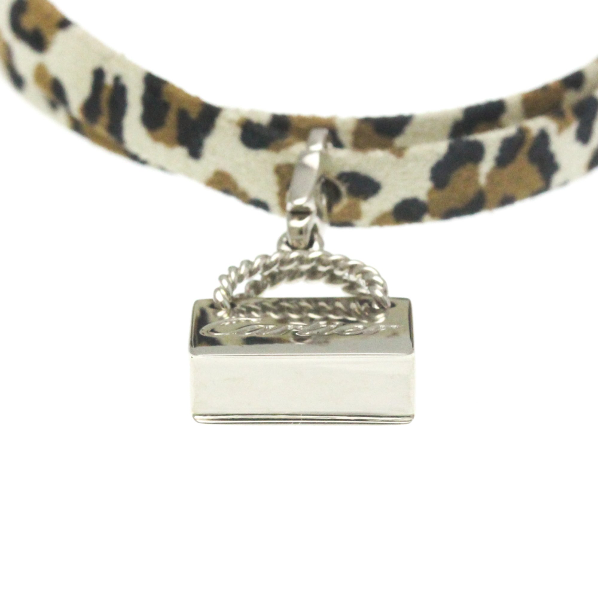 Cartier Shopper Motif Charm Bracelet Leather,White Gold (18K) No Stone Charm Bracelet Silver