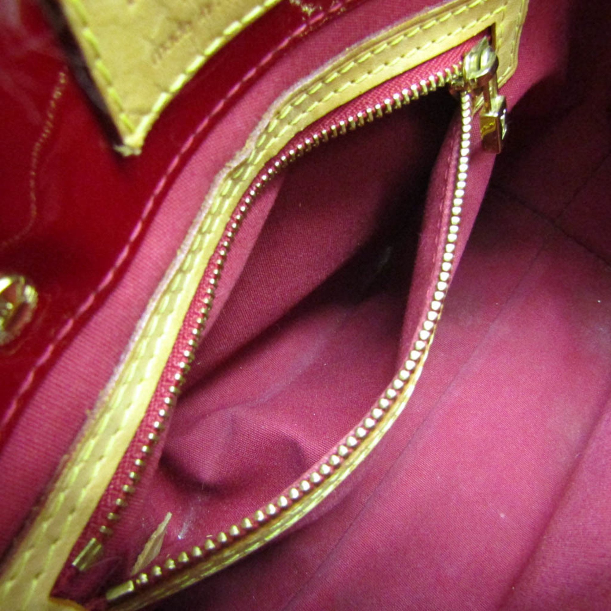 Louis Vuitton Monogram Vernis Reade PM M91990 Women's Handbag Pomme D'amour