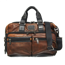 Tumi ALPHA BRAVO Slim Commuter 92640DB2 Men's Leather,Polyester Briefcase,Shoulder Bag Black,Dark Brown