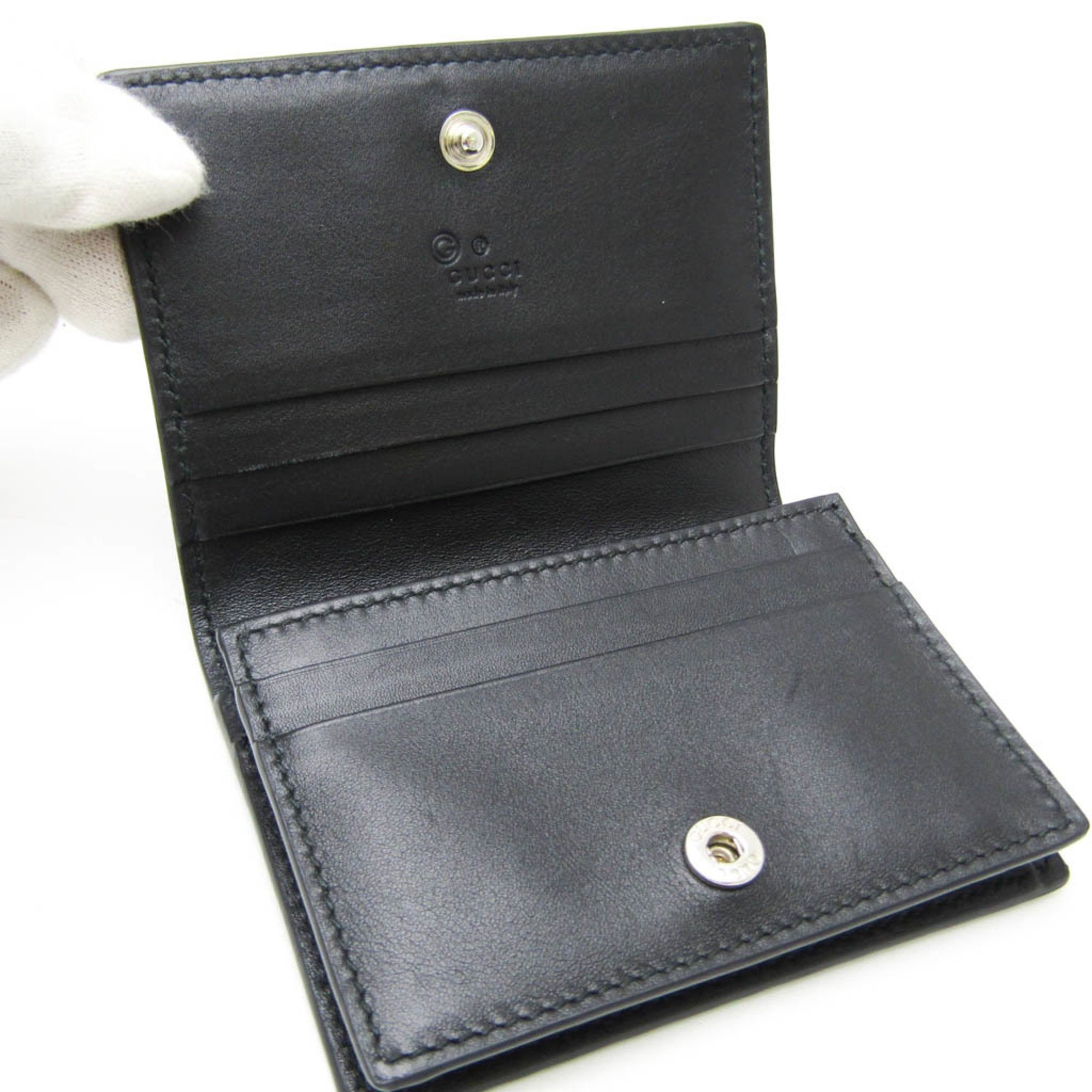 Gucci MicroGuccissima 544474 Leather Card Case Black