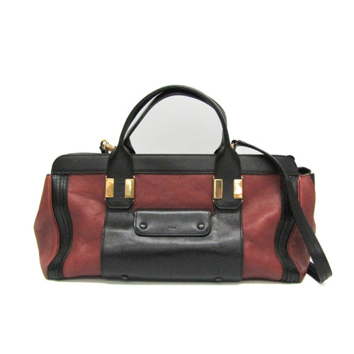 Chloé Alice Women's Leather Handbag,Shoulder Bag Black,Red Brown