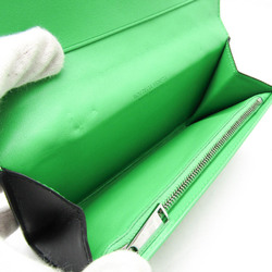 Bottega Veneta Intrecciato 591365 Men,Women Leather Long Wallet (bi-fold) Black,Green